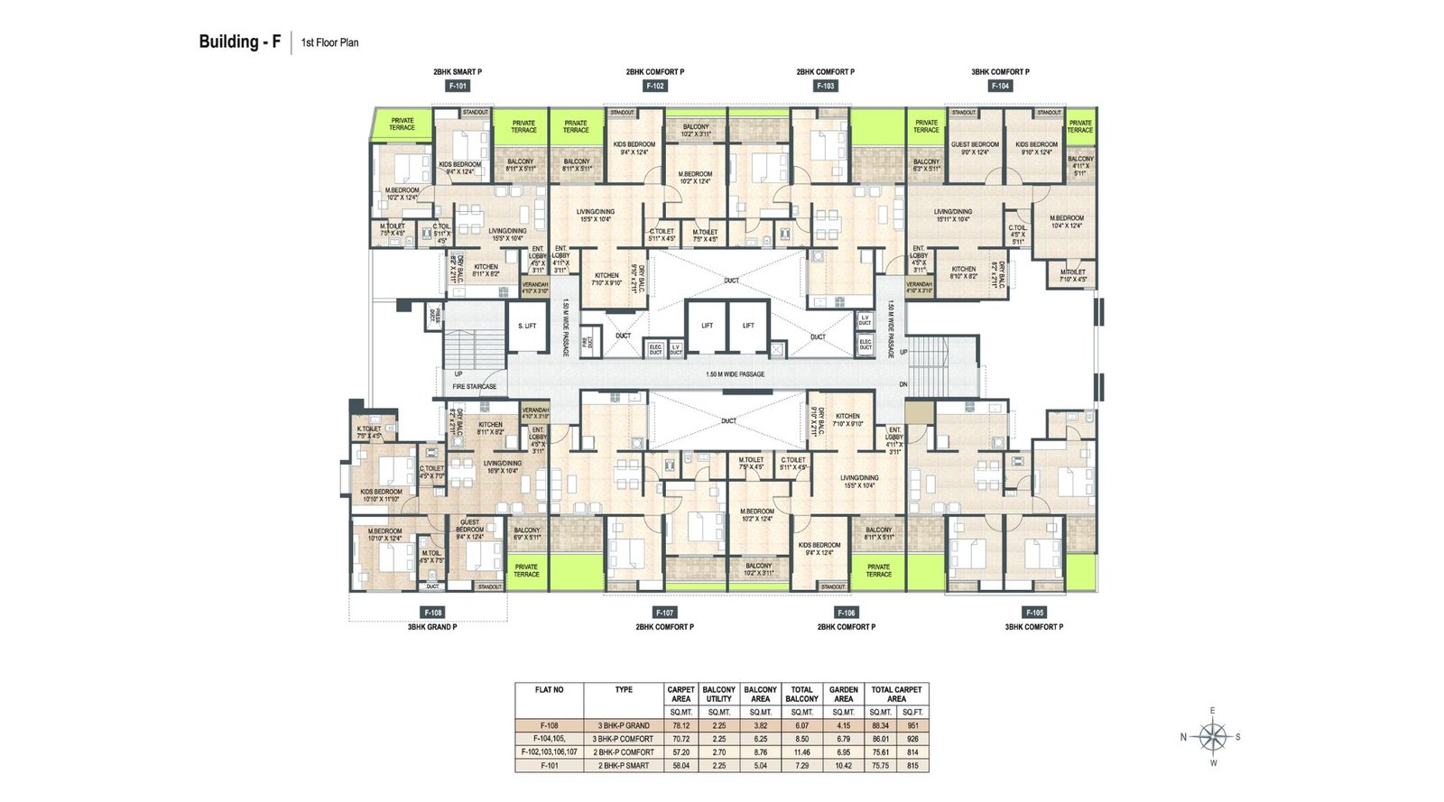 Mangalam-Midas-City-Typical-Floor-Plan-Building-F